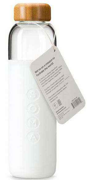 SOMA: Glass Water Bottle V2 White 17 OUNCE