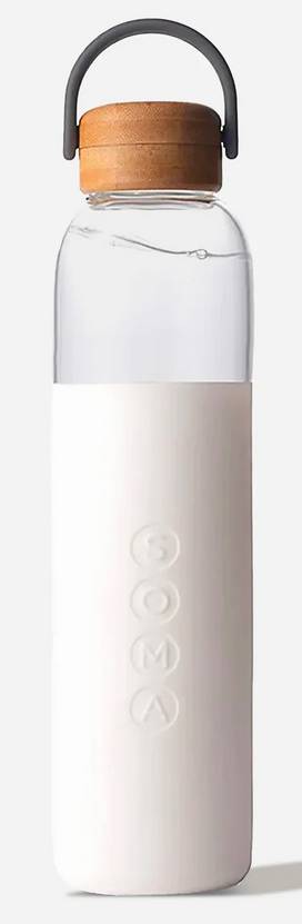 SOMA: Glass Water Bottle V2 White 25 OUNCE