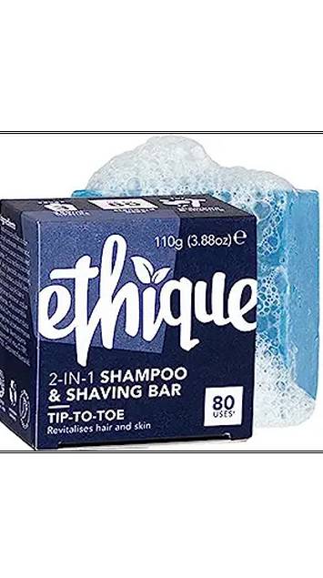 ETHIQUE: Solid Shampoo & Shaving Bar Tip to Toe 3.88 OUNCE