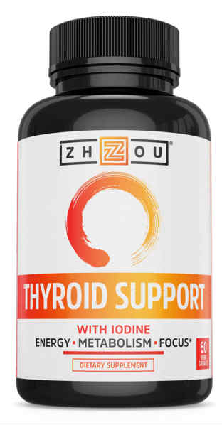 Zhou Nutrition: Thyroid Support w/ Iodine Veg Cap (Btl-Plastic) 60ct