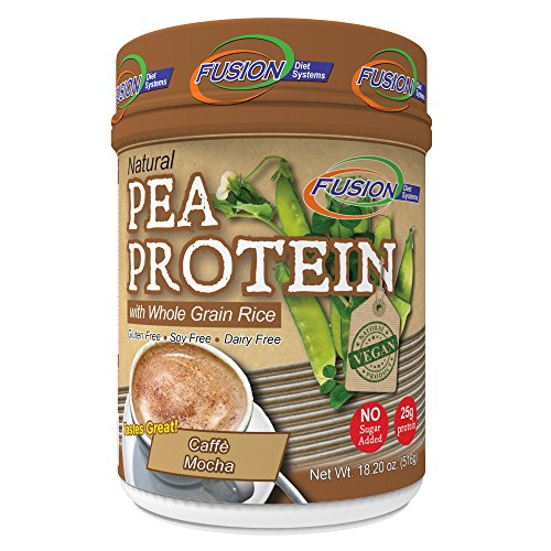 FUSION DIET SYSTEMS: Pea Protein Shake Powder Cafe Mocha 17.35 oz