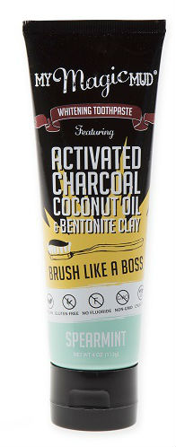 Activated Charcoal Whitening Toothpaste Spearmint 4 oz from MY MAGIC MUD