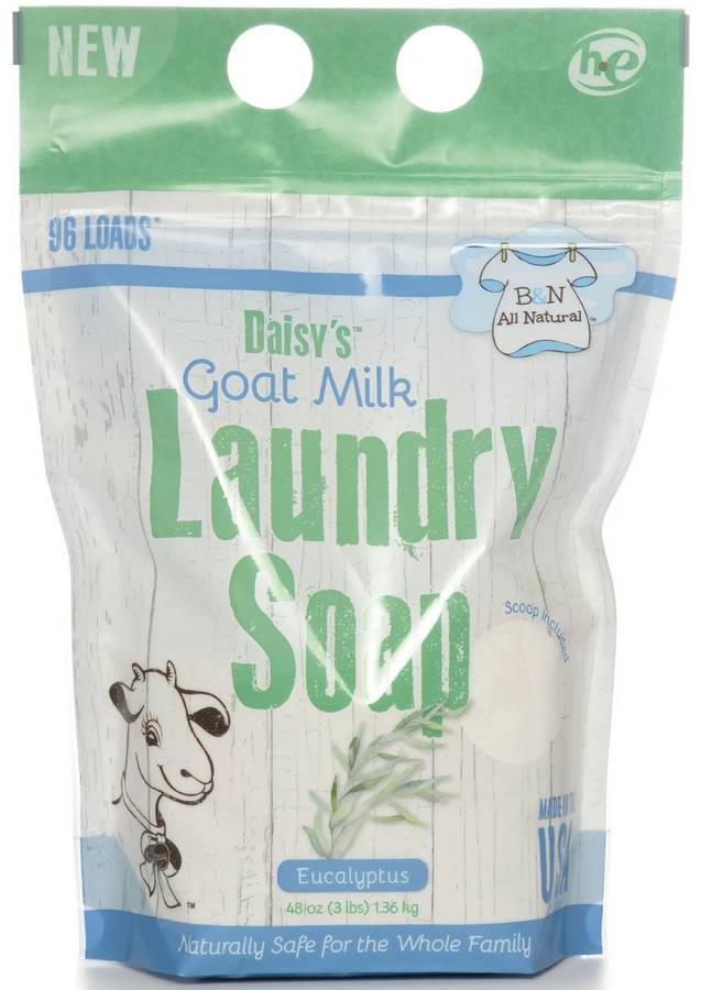 BROOKE & NORA: Daisy's Goat Milk Powder Laundry Soap 96 Load Eucalyptus 48 OUNCE