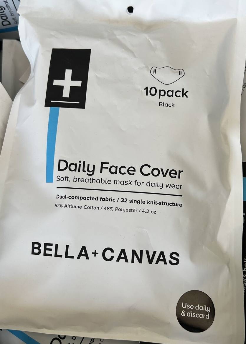 BELLA+CANVAS: Daily Face Mask Cover 52% Cotton 48% Poly Blend 10 CT