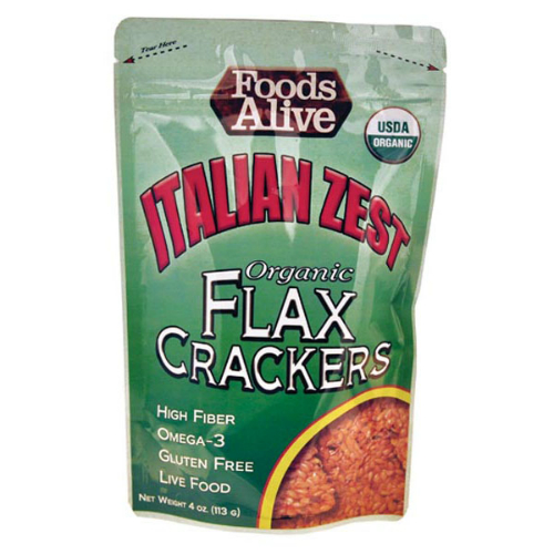 Foods Alive: Italian Zest Flax Crackers 4 oz