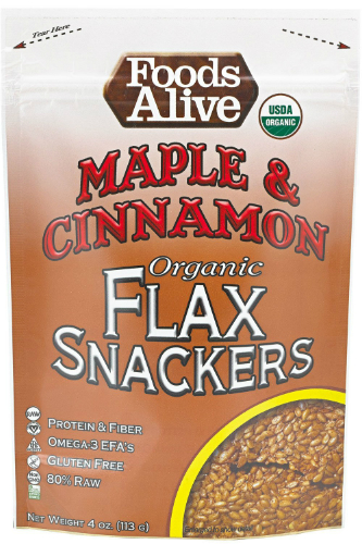 Foods Alive: Maple Cinnamon Flax Crackers 4 oz