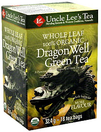 UNCLE LEE'S TEA: Whole Leaf Organic Dragon Well Green Tea 18 bag