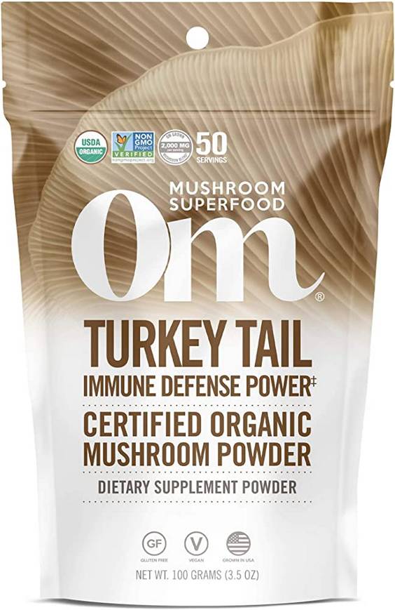 OM MUSHROOM: Turkey Tail Mushroom Superfood Powder 100 GM