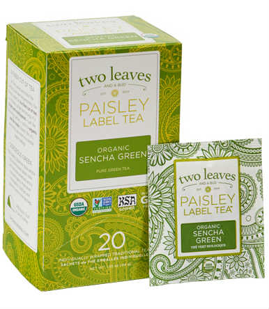 TWO LEAVES AND A BUD: Paisley Organic Sencha Green Tea 20 BAG