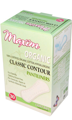 MAXIM: Organic Natural Cotton Contour Pantyliners Light Days 30 ct