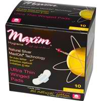 MAXIM: MaxION Natural Ultra Thin Winged Pad Regular 10 ct