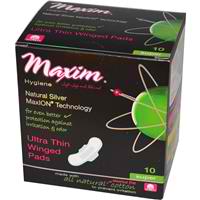 MAXIM: MaxION Natural Ultra Thin Winged Pad Super 10 ct