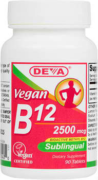 DEVA: Vegan B12 2500 mcg Sublingual 90 TABLET