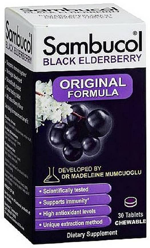 SAMBUCOL: Black Elderberry Original 30 TABLET