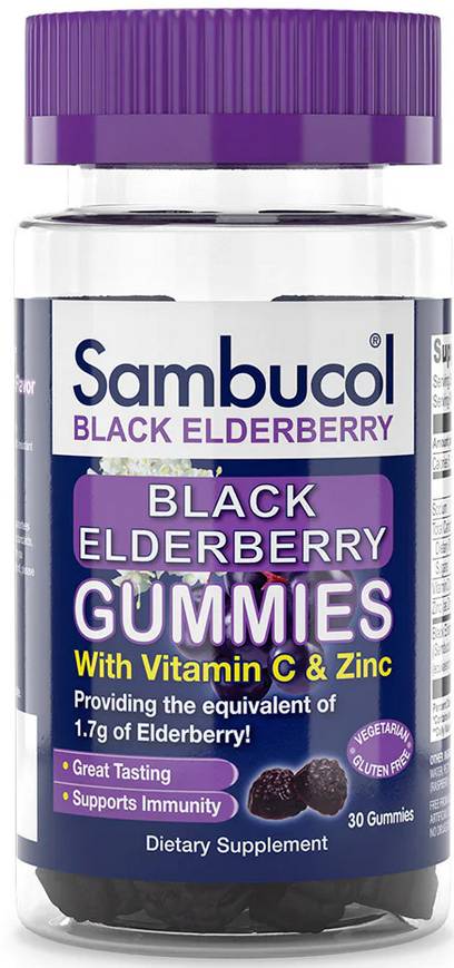 SAMBUCOL: Black Elderberry Gummies 30 GUMMY