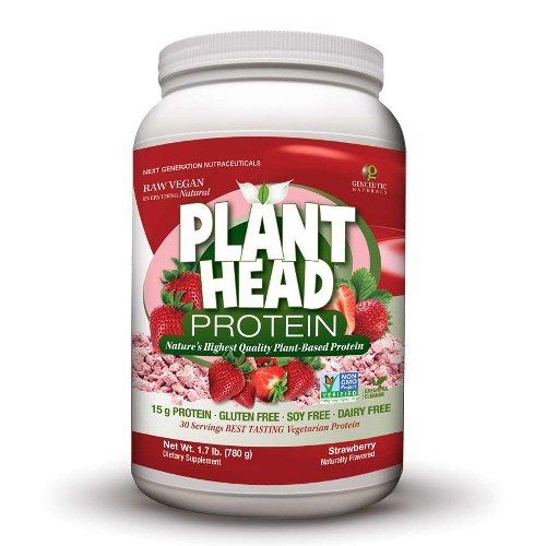 GENCEUTIC NATURALS: PlantHead Protein Strawberry 1.7 LB