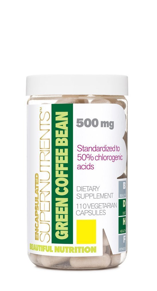 BEAUTIFUL NUTRITION: Encapsulated Supernutrients Green Coffee Bean 500mg 110 cap vegi