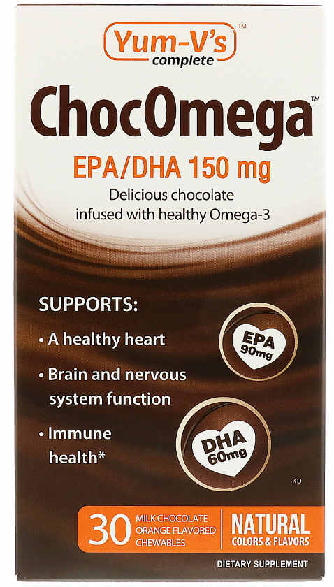 Chocomega 150MG/EPA Chocolate for Adults 30 pc from YUM V'S COMPLETE