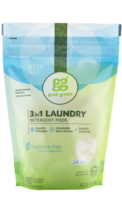 Grab Green: Fragrance Free Laundry Pods 24 ld