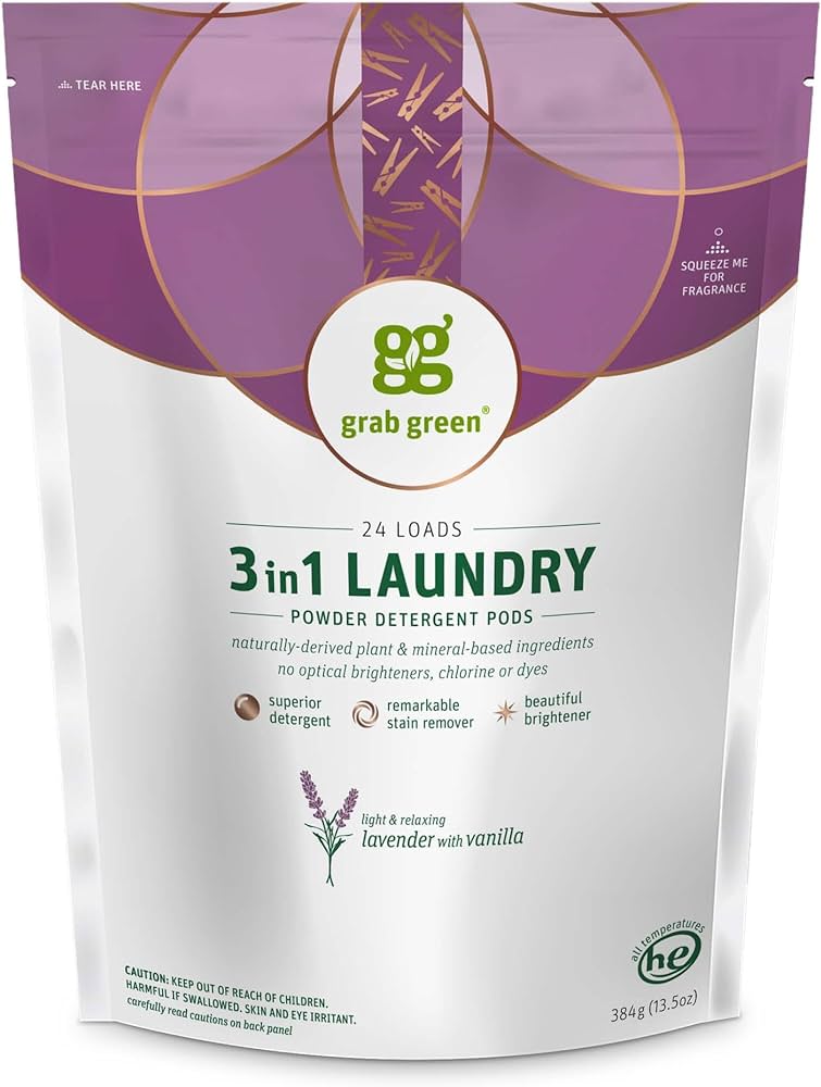 Grab Green: Lavender Vanilla Laundry Pods 24 ld