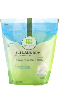 Grab Green: Fragrance Free Laundry Pods 60 ld