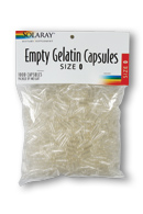 Solaray: Empty Gelatin Capsules Size 0 2bgs of 1000