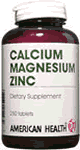 AMERICAN HEALTH: Chelated Calcium & Magnesium With Zinc 250 tabs
