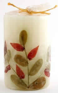 Auroshikha Candles and Incense: Flower Candle Lavender Cylindrical 3 4