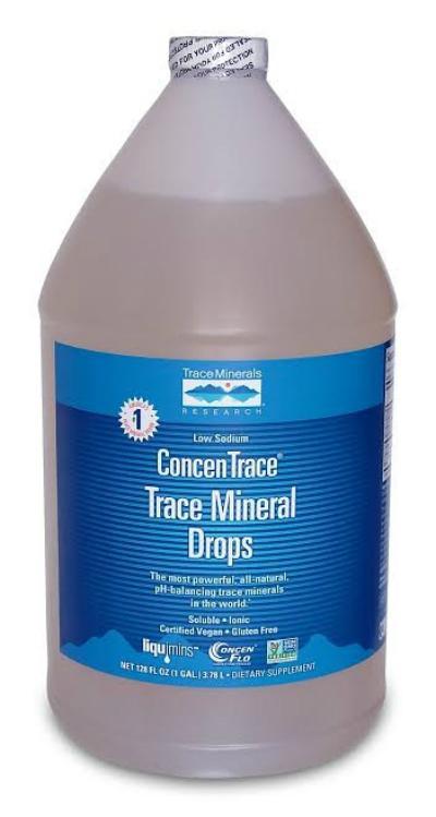 Trace Minerals Research: Low Sodium ConcenTrace Trace Mineral Drops 1 Gallon