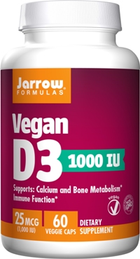 Jarrow: Vegan Vitamin D3 1000IU 60 Veggie Caps