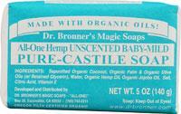 DR. BRONNER'S MAGIC SOAPS: Organic Pure Castile Bar Soap Baby Mild 5 oz