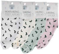 EARTH THERAPEUTICS: Moisturizing Foot Socks With  Foot Prints-Lavender 1 pair
