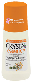 CRYSTAL BODY DEODORANT (French Transit): Mineral Deodorant Roll On Chamomile and Green Tea 2.25 oz