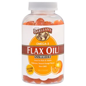 BARLEANS ESSENTIAL OILS: Flax Oil Gummies Orange Flavor 90 ct