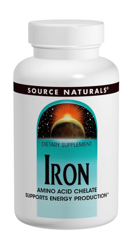 SOURCE NATURALS: Iron Chelate 25 mg 100 tabs