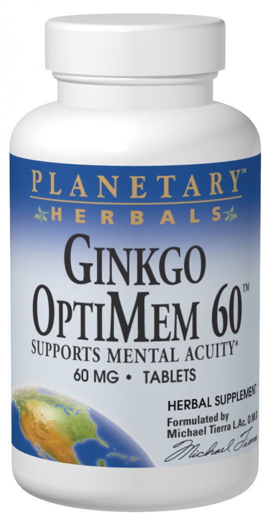 PLANETARY HERBALS: Ginkgo OptiMem 120 30 tabs