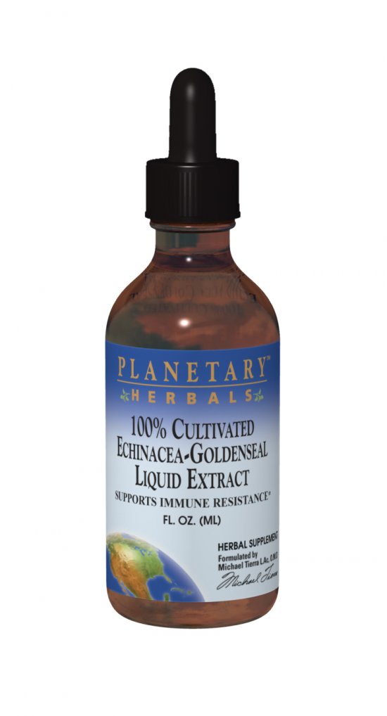 PLANETARY HERBALS: 100 Cultivated Echinacea-Goldenseal Liquid Extract 1 fl oz