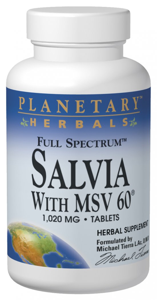 PLANETARY HERBALS: Salvia 1020mg full spectrum with MSV-60 120 tabs