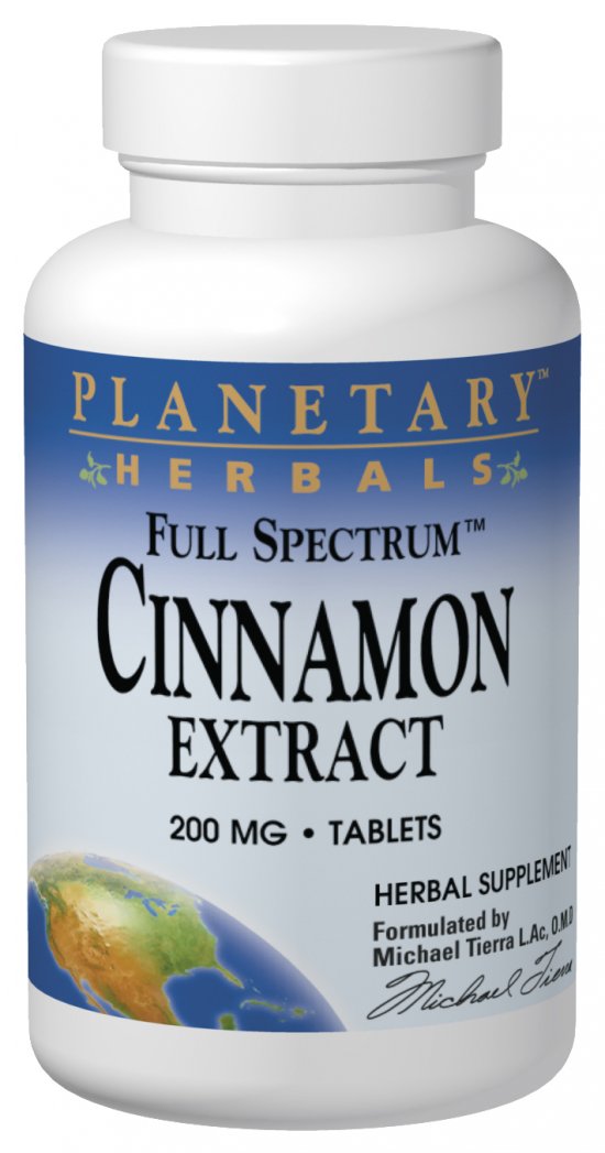 PLANETARY HERBALS: Full Spectrum Cinnamon Extract 200MG 120 Vegetarian Capsules