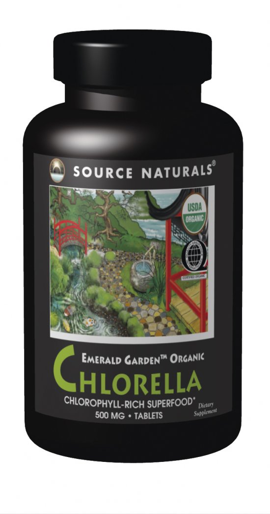 SOURCE NATURALS: Emerald Garden Organic Chlorella 200mg tabs  bottle 300 tabs