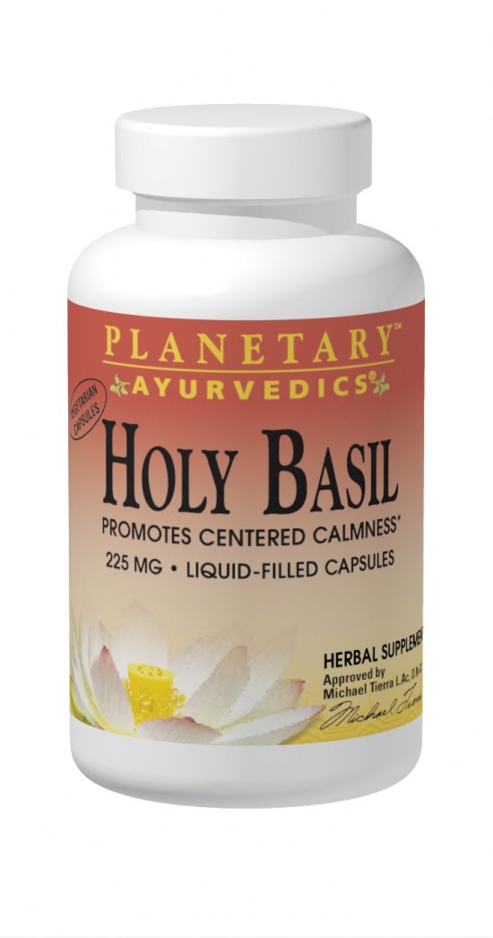PLANETARY HERBALS: Holy Basil Liquid 225mg Ayurvedic 30 veg caps