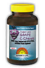 Natures Life: Sugarless Grape C-Chews 60ct