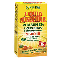 Natures Plus: Liquid Sunshine® Vitamin D3 2500 IU Liquid Drops -- Orange Flavor 10ml