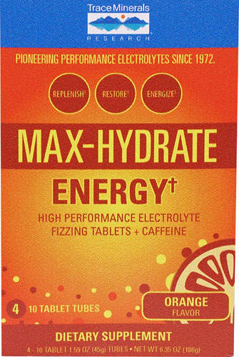 Trace Minerals Research: Max-Hydrate Energy 4 tube box 4 Tubes