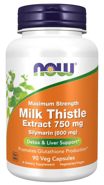 NOW: Milk thistle Extract 750mg Maximum Strength 90 Veg Capsules