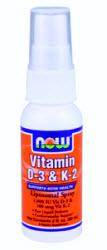 NOW: Vitamin D-3 and K-2 Liposomal Spray 2 fl oz