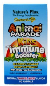 Natures Plus: ANIMAL PARADE Kids Immune Booster Chewable Tropical Berry 90 ct