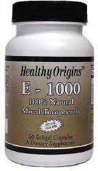 HEALTHY ORIGINS: Vitamin E-1000 IU (Natural) Mixed Toco 60 softgel