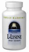 SOURCE NATURALS - L-Lysine 500 mg 100 caps