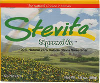 STEVITA: SPOONABLE STEVIA PACKETS BOX 50PC1.8OZ